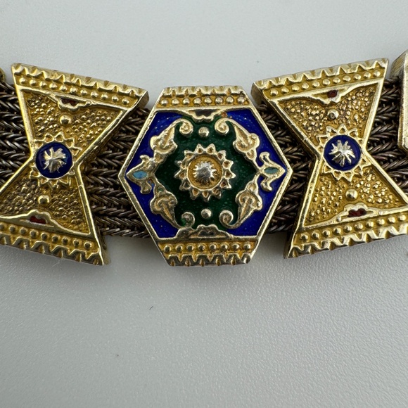 Vintage Sterling Silver and Enamel Byzantine Style Anatoli Desined Suite 128g - Picture 13 of 14
